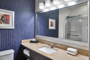 盖恩斯维尔Fairfield Inn & Suites by Marriott Gainesville的一间带水槽和镜子的浴室