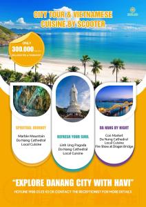 岘港SeaColor Beachstay Danang Hotel by Haviland的海员城市观光和健康课程的传单