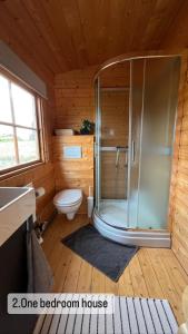 ReynistaðurArmuli的木屋内带淋浴的浴室