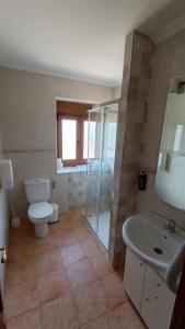 Casa Elisa Monegro.的浴室配有卫生间、盥洗盆和淋浴。