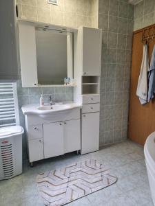 伊利扎House Osjek Ilidza的一间带水槽和镜子的浴室