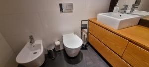 普拉亚Kriol Guest House的一间带卫生间和水槽的浴室