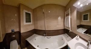 突尼斯Perle du Lac的带浴缸、淋浴和盥洗盆的浴室