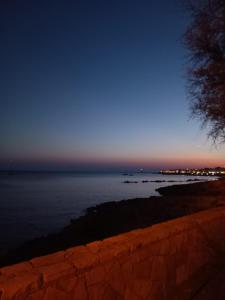 帕拉比塔Maison Chèrie的享有海洋的夜间美景