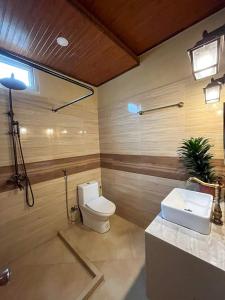 Manolo FortichDahilayan Comfy Cabin的一间带卫生间和水槽的浴室
