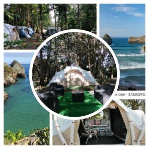 CarrancejaLa Finca - Campamento en la Naturaleza的一张帐篷和大海的照片