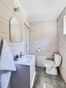 斯梅瑞克VIEW of SMEREK- domki z klimatyzacją的白色的浴室设有卫生间和水槽。