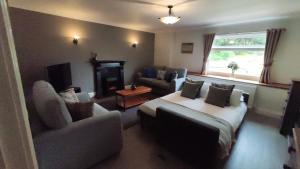 洛赫戈伊尔黑德Lochwood Guest House Wing的客厅配有沙发、一张床和椅子