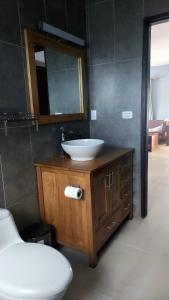 南圣胡安Casa Aguila的浴室配有白色水槽和卫生间。