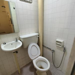 马六甲Park City Motel的一间带卫生间和水槽的浴室