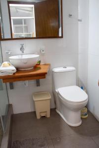 阿亚库乔Apartamento Altoandino的浴室配有白色卫生间和盥洗盆。