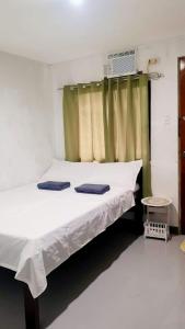 科隆Rain Haven Lodging House的一间卧室配有一张带白色床单的床和一扇窗户。