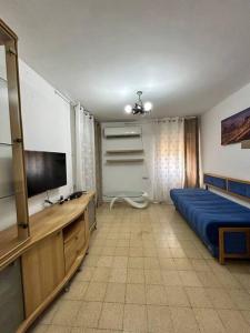 Qiryat H̱ayyimdgania lux的一间带床和电视的客厅
