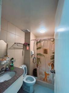 碧瑶Albergo Condotel - AB Pagadian Enterprise的浴室配有卫生间、盥洗盆和淋浴。