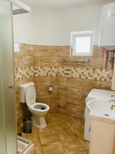 杜布罗夫尼克PaFi Apartment的一间带卫生间和水槽的浴室