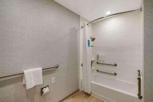 威洛格罗夫费城/杨柳林希尔顿恒庭酒店的带淋浴和卫生间的浴室