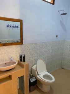 吉利特拉旺安Lisa Homestay的一间带卫生间和水槽的浴室