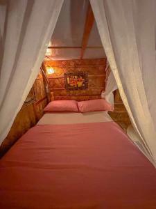 大雅台Remy's Nest的一间小卧室,配有一张带天蓬的床