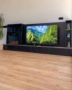 帕莱MANGATA的客厅里设有大屏幕平面电视