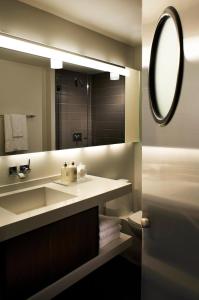 旧金山Hotel Zetta San Francisco的一间带水槽和镜子的浴室