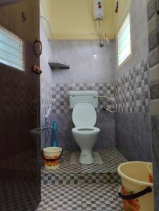 加赖古迪The Delux Cabin的一间带卫生间和水槽的小浴室