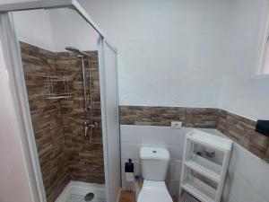 阿里亚Casa Lito B的带淋浴和白色卫生间的浴室