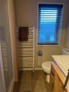 纽顿3 Bedroom Lodge - Willows 24, Trecco Bay的一间带卫生间和窗户的浴室
