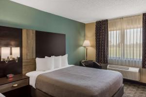 盖尔斯堡Quality Inn Galesburg near US Highway 34 and I-74的酒店客房设有床和窗户。