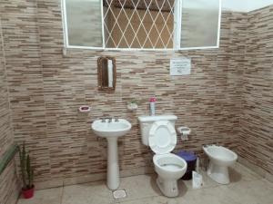 圣米格尔·德·图库玛el mistol的一间带卫生间和水槽的浴室