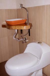 AguaricoCaiman Eco Lodge的一间带水槽和卫生间的浴室