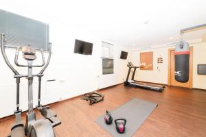林格瑙S'Matt 3的一间设有健身房的房间,配有两辆健身自行车