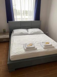 格涅维诺Apartament Nova Gniewino的床上有两条毛巾