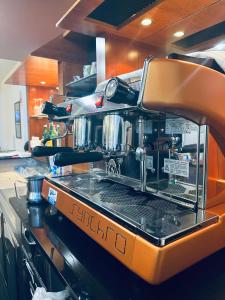 阿尔贝罗贝洛阿洛尼酒店的厨房台面上配有咖啡机