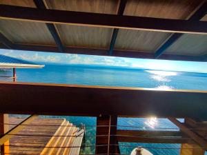 博卡斯德尔托罗Bahia Coral Lodge的从船顶上可欣赏到海景