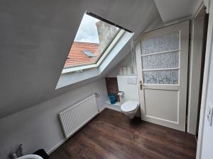 劳特阿赫VlbgApart Lauterach Bu76的一间带卫生间和天窗的浴室