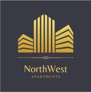 汉堡NorthWest Apartments的标志西北部公寓,带建筑