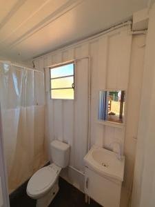 圣若泽-杜巴雷鲁Casa Container na Serra da Bocaina的一间带卫生间和窗户的小浴室