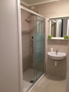 米兰米兰洛雷托精英酒店的带淋浴和盥洗盆的浴室