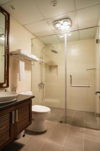 河内ALEAH HOME的浴室配有卫生间、淋浴和盥洗盆。