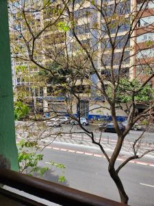 圣保罗Fujima Hostel的享有街道景致的窗户