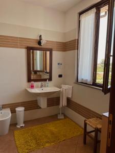巴罗洛维奥拉乡村民宿的一间带水槽和镜子的浴室