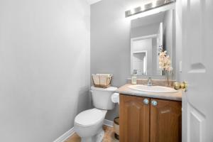 渥太华The house的一间带卫生间、水槽和镜子的浴室