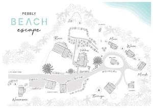 East LynnePebbly Beach Escape的黑白海滩度假村地图