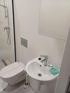 马斯洛阿麦里奥卡酒店的白色的浴室设有水槽和卫生间。