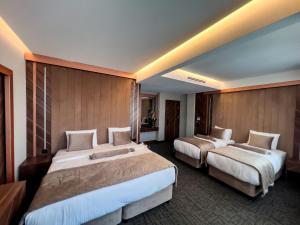 伊斯坦布尔THE PARK HOTEL的一间酒店客房,内配两张床
