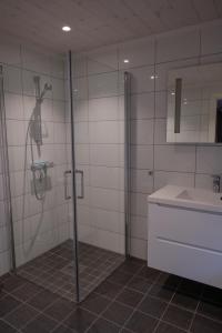 史特林Furetoppen Panorama的带淋浴和盥洗盆的浴室
