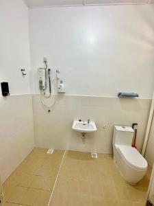 关丹Shaleishah Homestey的一间带卫生间和水槽的浴室