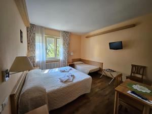 卡瓦莱塞萨克洛库热公园酒店的酒店客房,配有床和电视