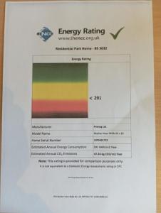 巴洛赫MAC Skyline Lodges的能源评级的一张票,带有能量评级的屏幕