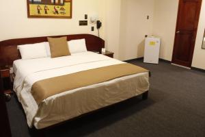 利马阿马拉酒店的一间卧室,卧室内配有一张大床